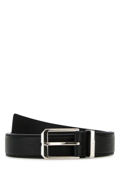 GUCCI CINTURA IN PELLE NERA  UOMO
