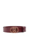 Gucci Interlocking G Buckle Leather Belt In Brown