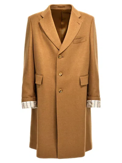 Gucci Men Camel Wool Coat In Brown