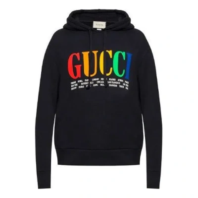 Gucci City Rainbow Logo Hooded Sweatshirt 'black'