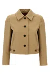 Gucci Cotton Trench With Adjustable Side Tabs In Brown