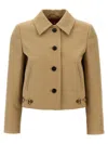 Gucci Cotton Trench With Adjustable Side Tabs In Brown
