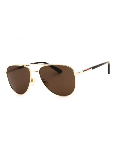 Gucci Classic Aviator Sunglasses For Men In Brown