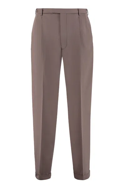 Gucci Classic Brown Wool Tailored Trousers For Men