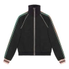 Gucci Web-stripe Gg-jacquard Zipped Jersey Track Jacket In Black