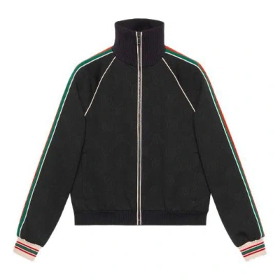Gucci Classic G Alphabet Knit Zipper Jacket Black