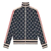 Gucci Gg Jacquard Cotton Jacket In Blue