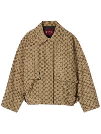 Gucci Classic Gg Fabric Jacket - Size 38 In Beige