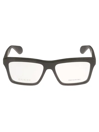 Gucci Classic Logo Lens Detail Wayfarer Frame In Black