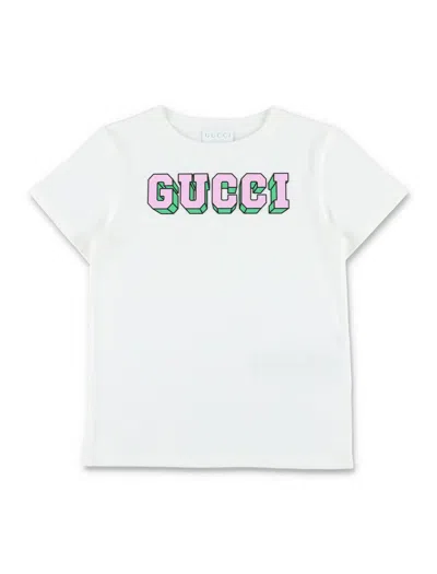 Gucci Classic Logo Mini T-shirt For Boys In White