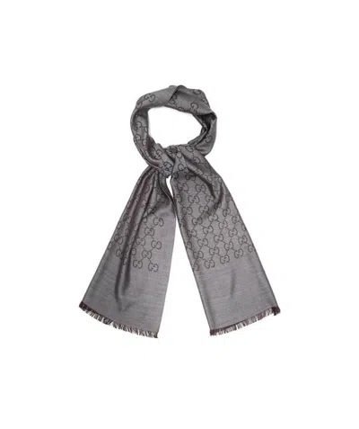 Gucci Classic Logo Scarf In Gray