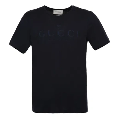 Gucci Classic Logo T-shirt 'navy' In Blue