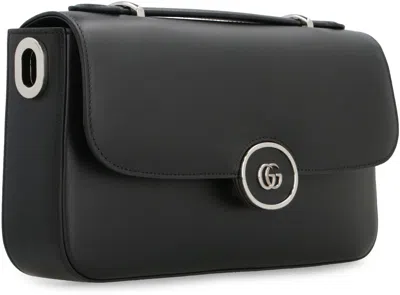 Gucci Classic Mini Gg Leather Shoulder Handbag In Black