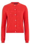Gucci Classic Openwork Monogram Cardigan With Button Closure In Red