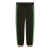 Gucci Classic Red Green Gg Knit Jogging Sports Pants Black