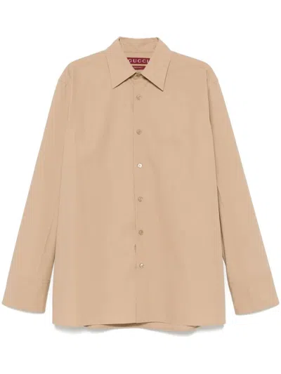 Gucci Classic Shirt In Beige