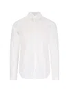 Gucci White Shirt With Pointed Collar And Bee Embroidery In Cotton Stretch Man In White