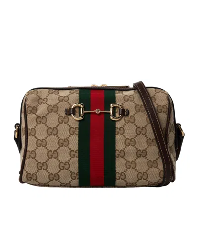 Gucci Classic Texturedfabric Tote Bag In Brown