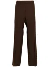 Gucci Casual Pants With Elastic Waist And Contrasting Side Band In Brown
