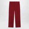 Gucci Wool Trousers With Front Pleats And Pockets In Red