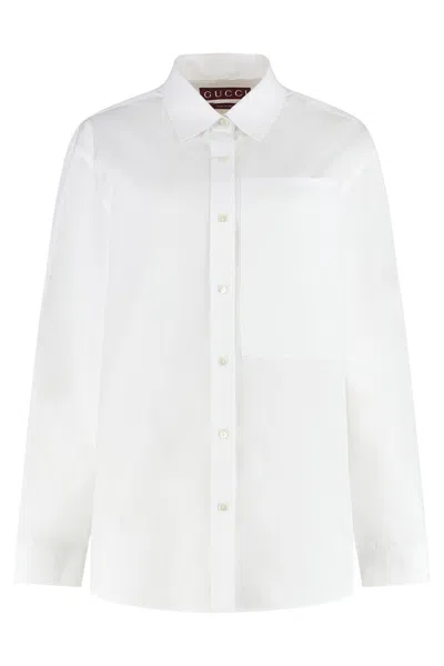 Gucci Embroidery Shirt Shirt And Blouse White