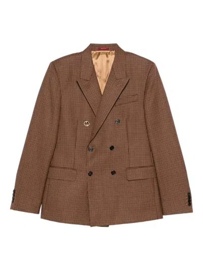 Gucci Classic Wool Jacket In Brown