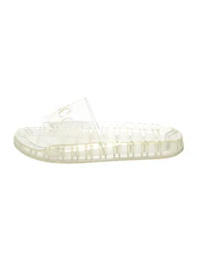 Pre-owned Gucci Clear Rubber Slides In Transparent