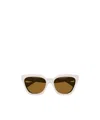 Gucci Double-g Geometric-frame Sunglasses In Brown