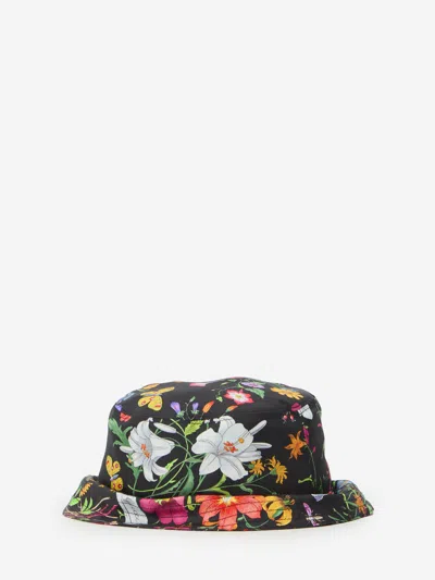 Gucci Cloche In Twill Di Seta Stampata In Black