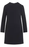 Gucci Dark Blue Checked Boucle Wool Dress