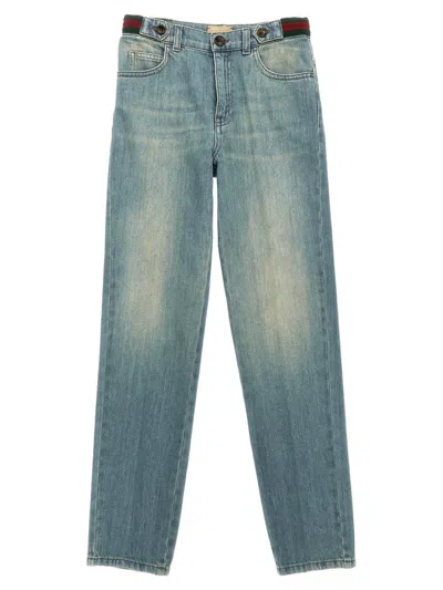 Gucci Straight Fit Denim Pants In Blue