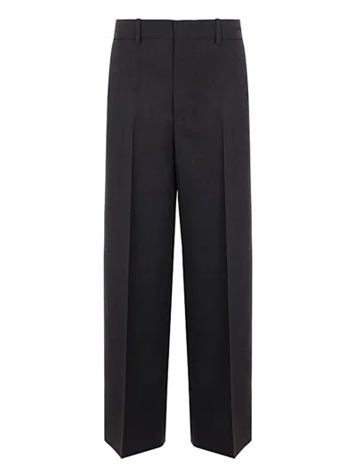 Gucci Tailored Wide Leg Wool Trousers In Black