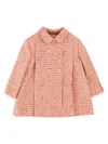 Gucci Damier Wool Coat In Pink