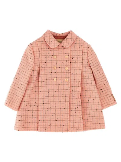 Gucci Damier Wool Coat In Pink