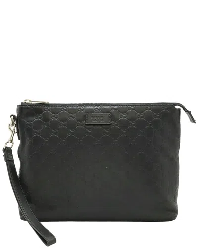 Gucci Clutch Bag (authentic Pre-loved) In Black