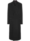 Gucci Ancora Embroidered Wool Coat In Grey