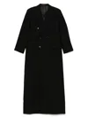 Gucci Double-breasted Coat With Gg Pattern In Black