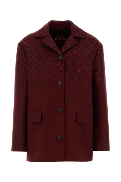 Gucci Coat In Burgundy