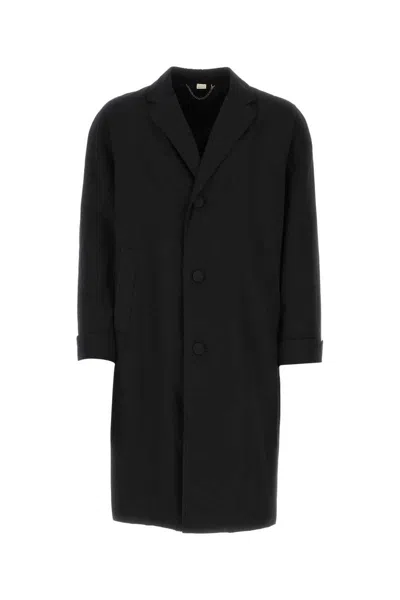 Gucci Refined Single-breasted Coat With Notch Lapels In Black