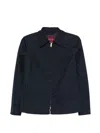 Gucci Checkered Jacket Collared Neck Front Pockets In Blue