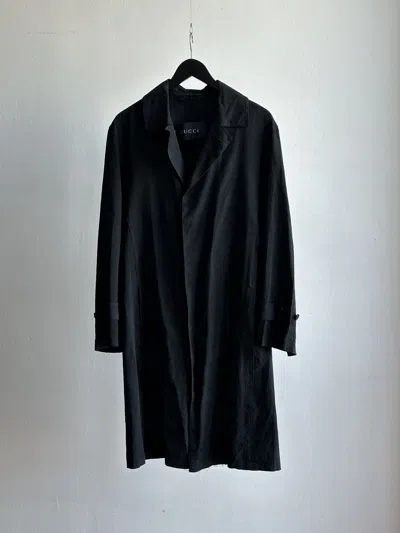 Pre-owned Gucci Coat Jacket Trench Mackintosh Tom Ford Era 90's A1946 In Black