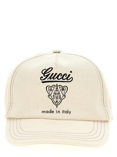 Gucci Coat Of Arms Cap Hats White In Neutral