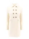 Gucci Wool Coat With Interlocking Gg Buttons In White