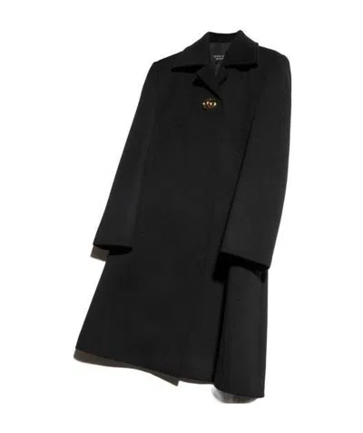 Gucci Coat With Double G Button In Black
