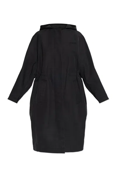Gucci Adjustable Waist Hooded Coat In Black