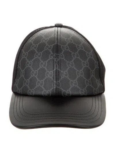 Pre-owned Gucci Coated Canvas Baseball Cap W/tags In Black/grey