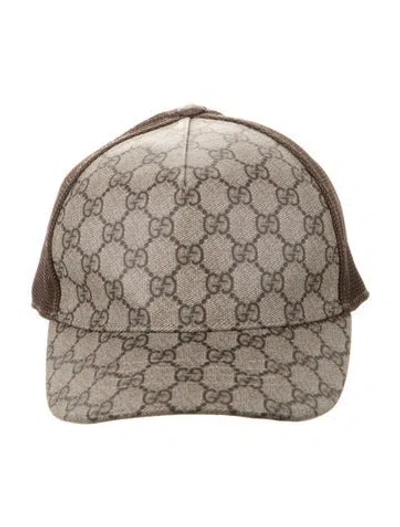 Pre-owned Gucci Coated Canvas Baseball Cap W/tags In Brown