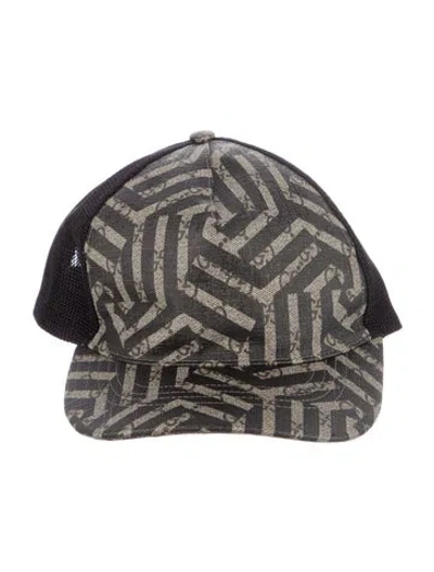 Pre-owned Gucci Coated Canvas Baseball Hat In Black