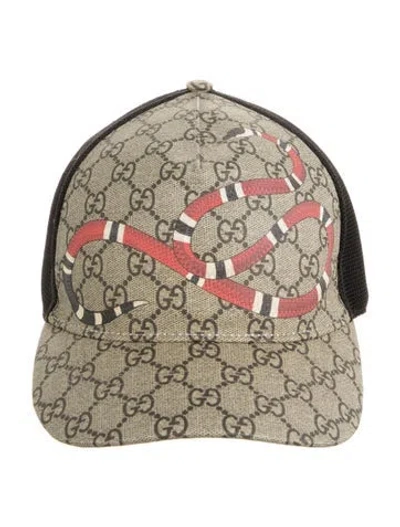 Pre-owned Gucci Coated Canvas Baseball Hat In Neutral