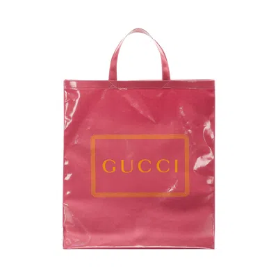 Pre-owned Gucci Coated Cotton Medium  Print Tote 'glam Pink' | Men's Size Onesize